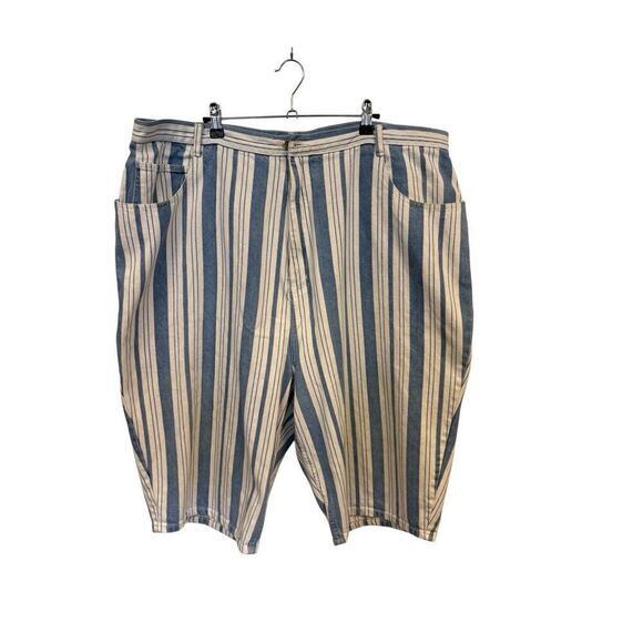 No Brand Pants - Vintage Striped Denim Shorts by Stefano